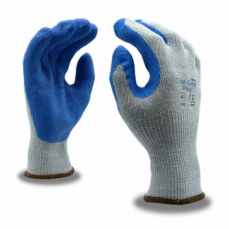CORDOVA COR-GRIP PRO, Latex, Crinkle, Premium Gloves, M, 12PK 3986PM